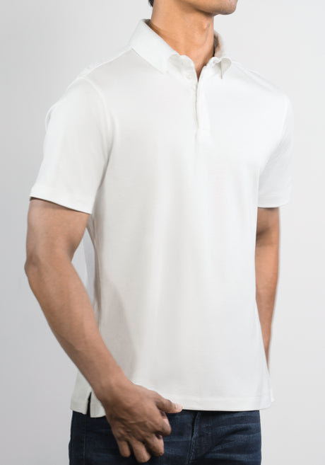 White Pima Cotton Polo