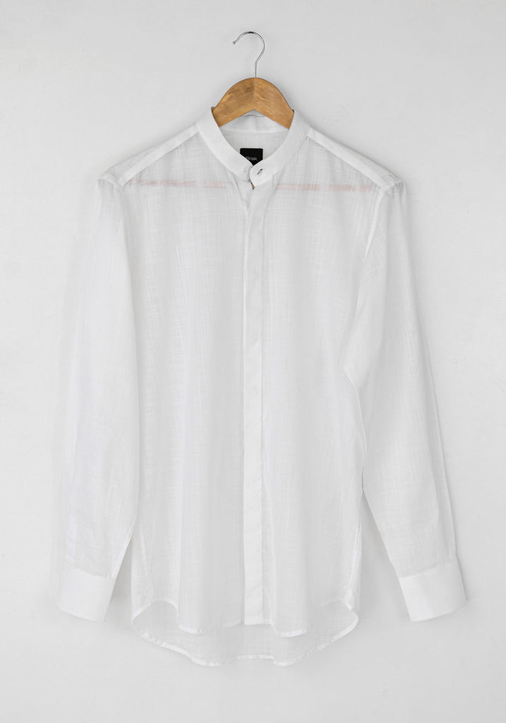White Sheer Ultra Lightweight Summer Cotton Linen Shirt