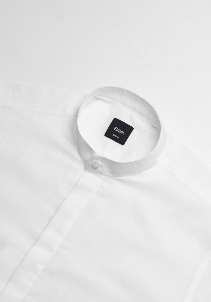 White Ultra Lightweight Summer Cotton Linen Shirt - Sheer
