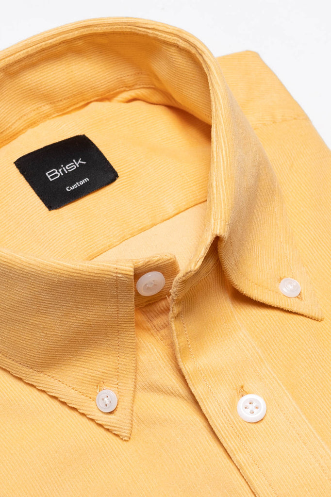 Yellow Soft Corduroy Shirt - Button Down