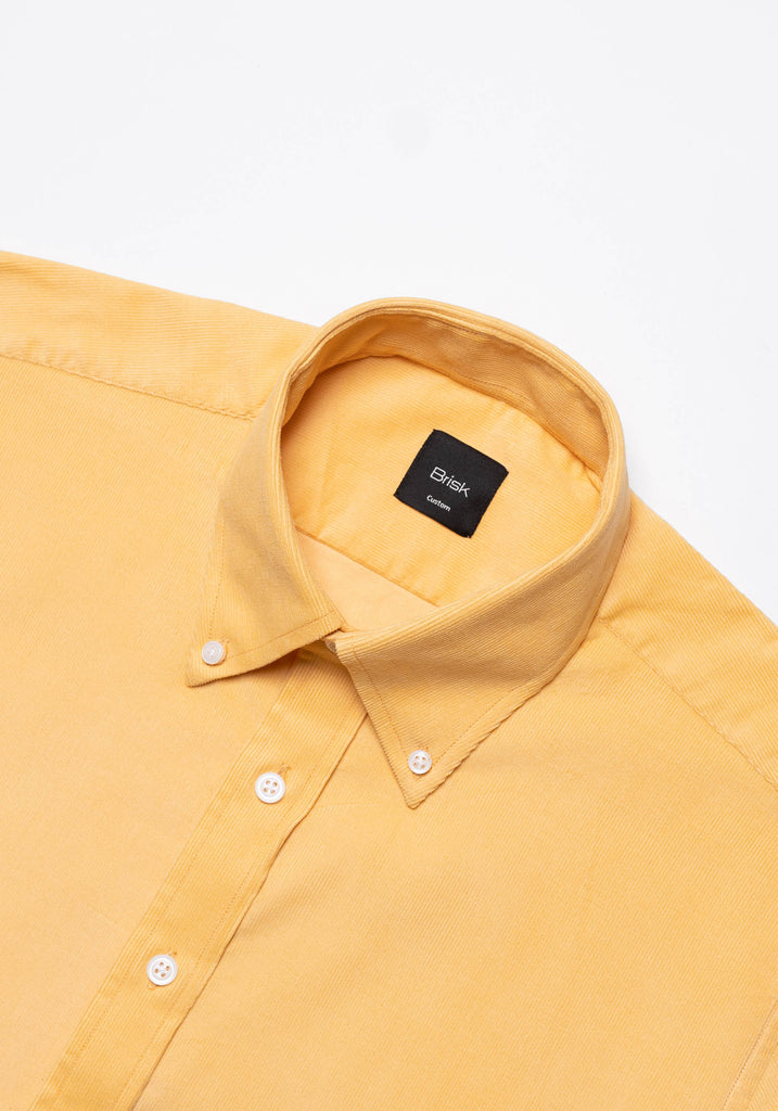 Yellow Soft Corduroy Shirt - Button Down