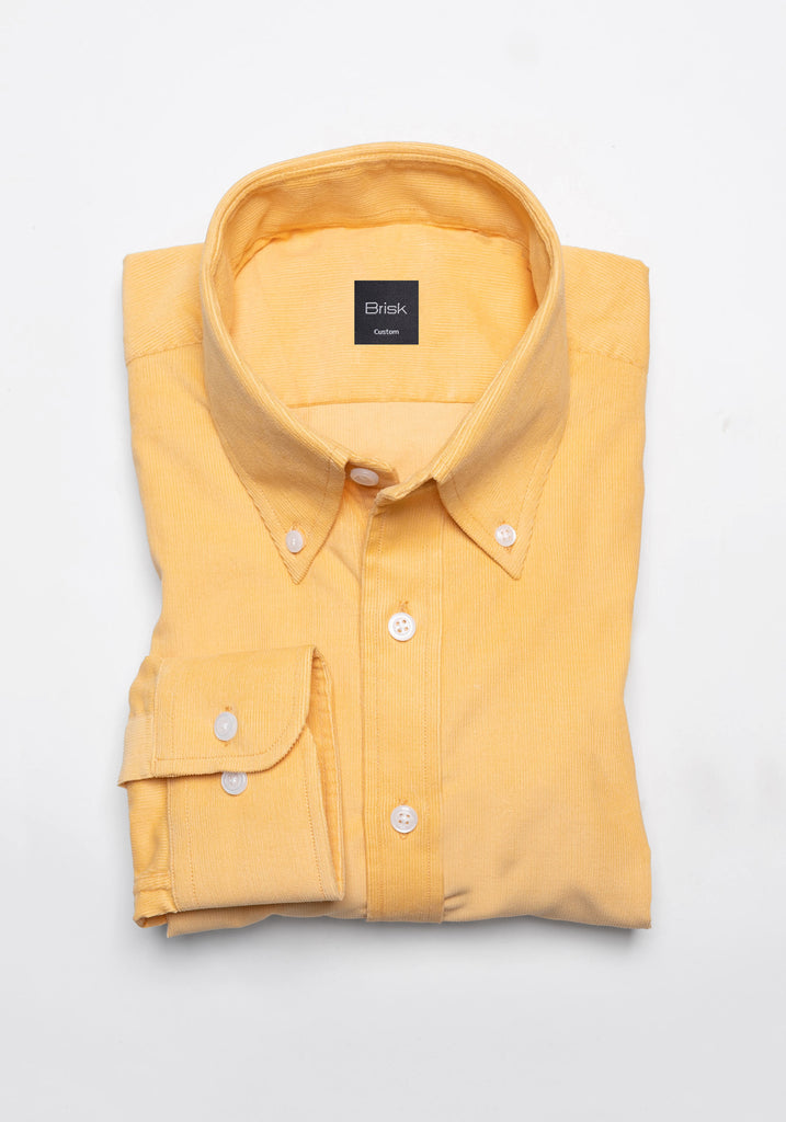 Yellow Soft Corduroy Shirt - Button Down