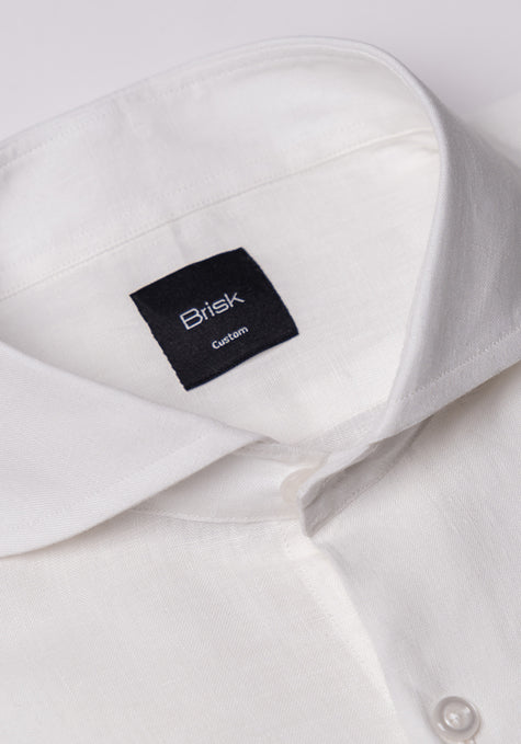 White Crisp Italian Linen Shirt
