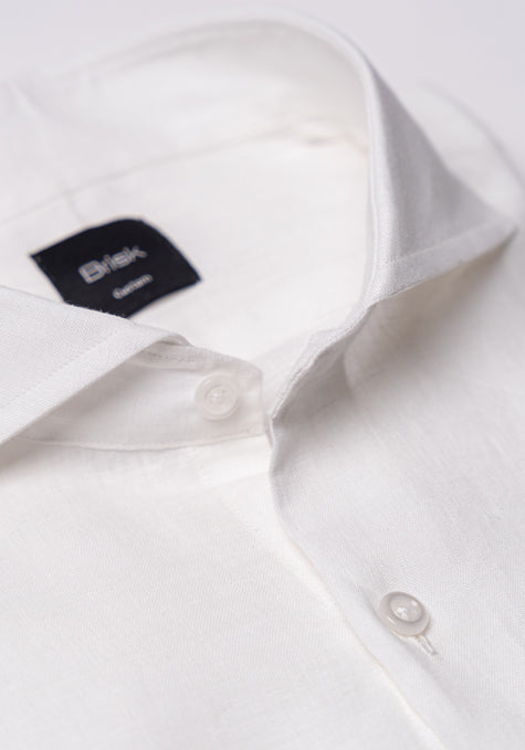 White Crisp Italian Linen Shirt