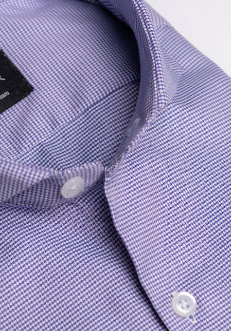 Egyptian Blue Purple Houndstooth Shirt - Extreme Collar