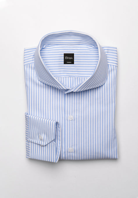 Sky Blue Structured Bengal Stripes Shirt
