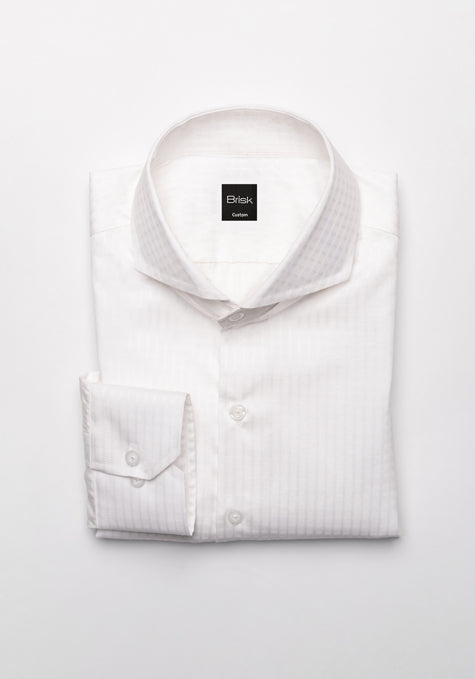 Egyptian White Gloss Jacquard Shirt