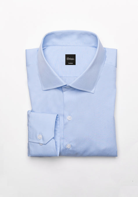 Egyptian Sky Blue Light Weight 80's Poplin Shirt - Classic Collar