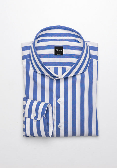Royal Blue Bold Performance Stretch Stripes Shirt
