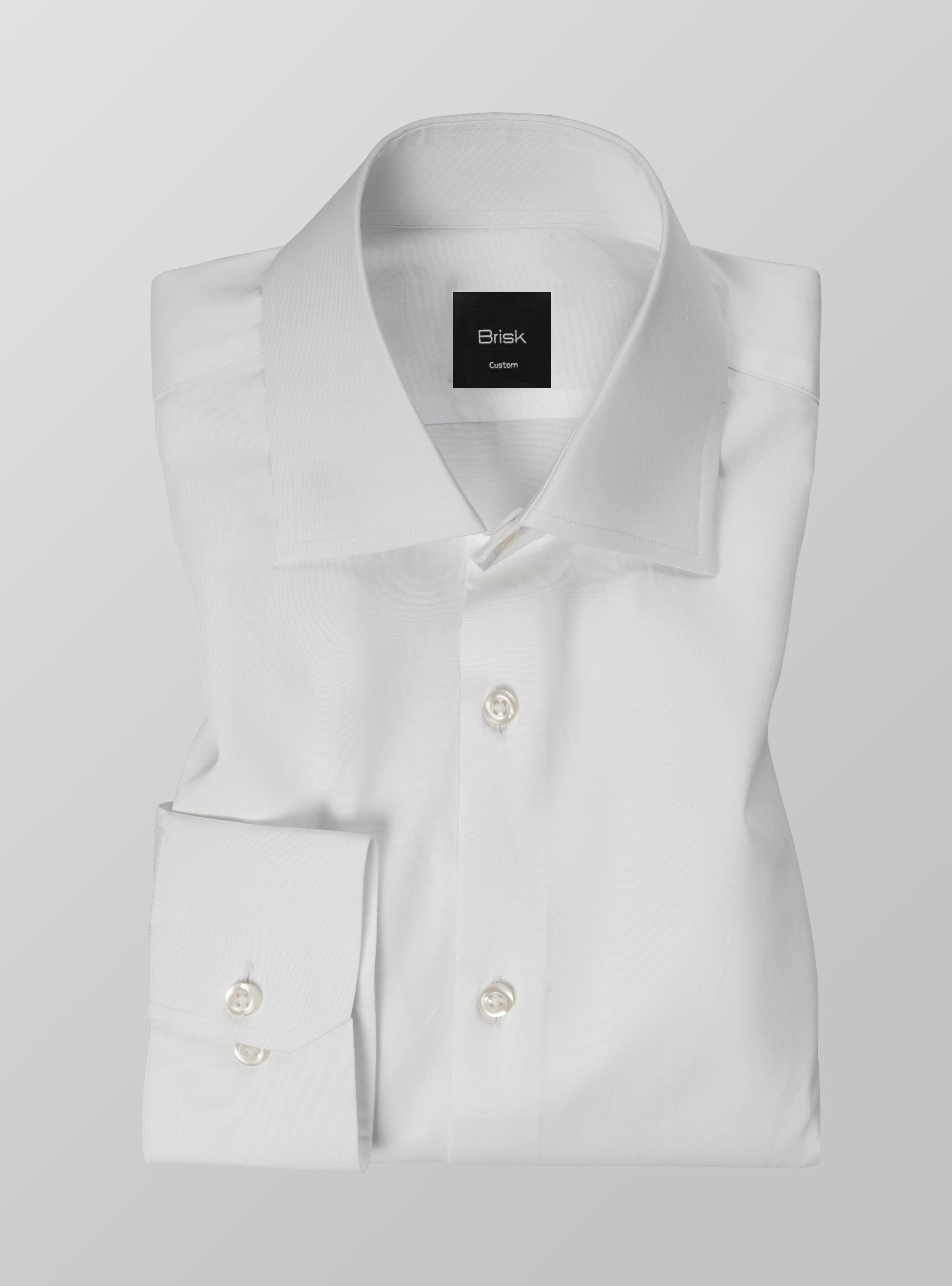 White 60's Poplin High Collar Shirt White 60's Poplin High Collar Shirt