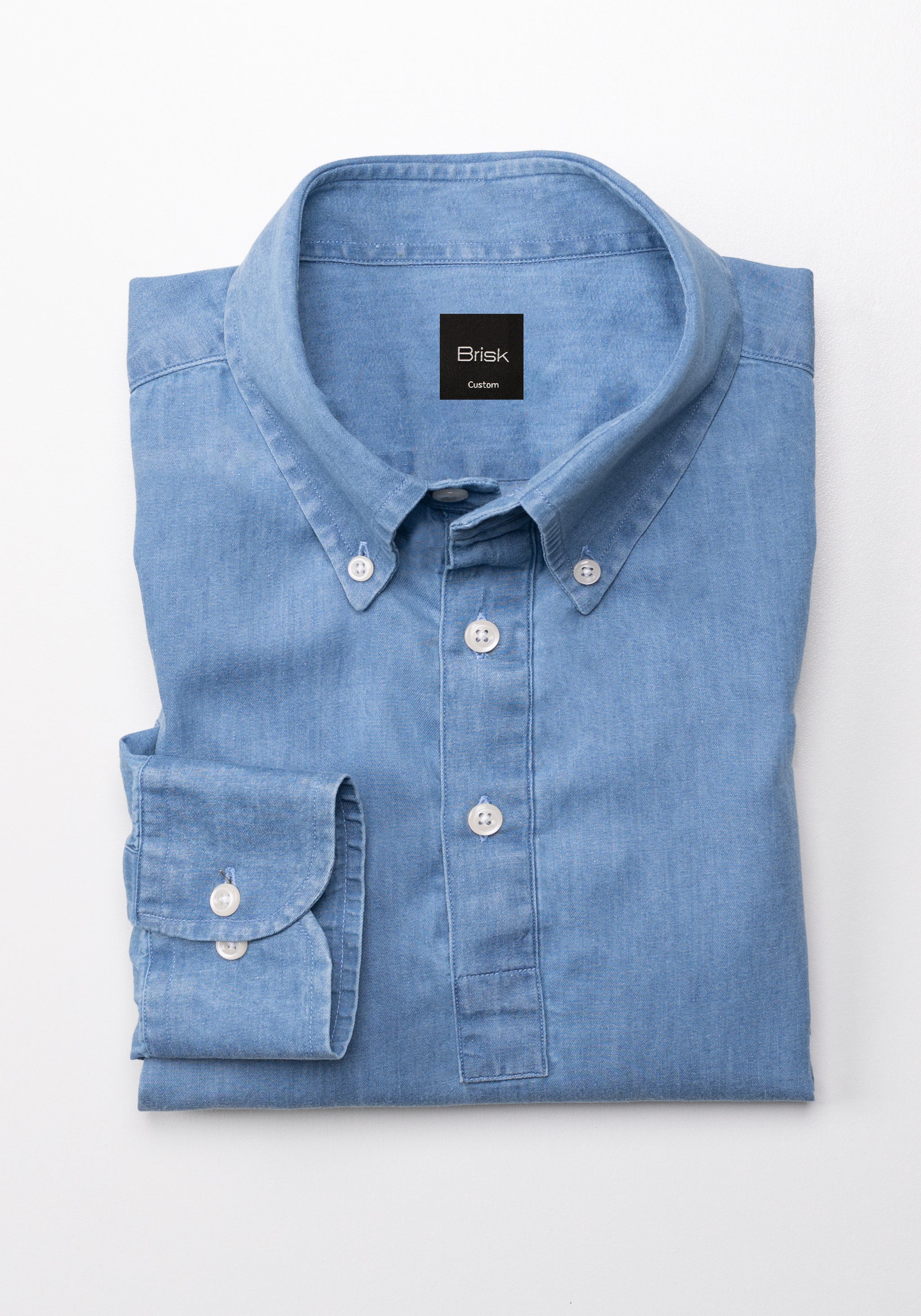 Denim Light Wash Popover Shirt – Brisk | Shirts, Jeans & More