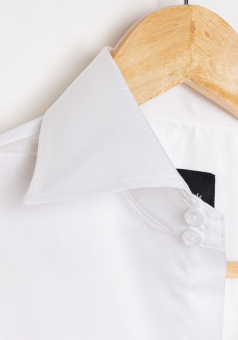 white dress shirt with french cuffs Egyptian White Twill Classic High Collar
